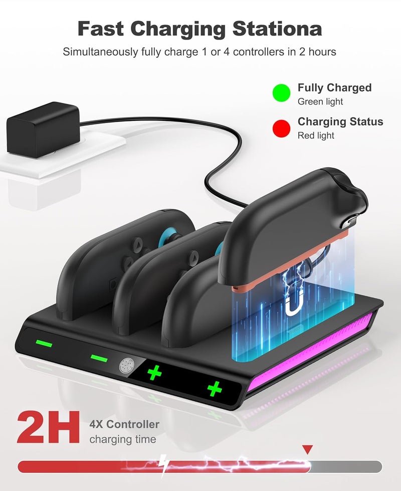 AXYBCOOL Store Switch 2 Accessories Bundle Kit 17-in-1 Compatible with Nintendo Switch 2025, Switch 2 Carrying Case Travel with Joypad Charger, Screen Protectors, Steering Wheel, Grip and more Switch 2 Accessories - Image 4